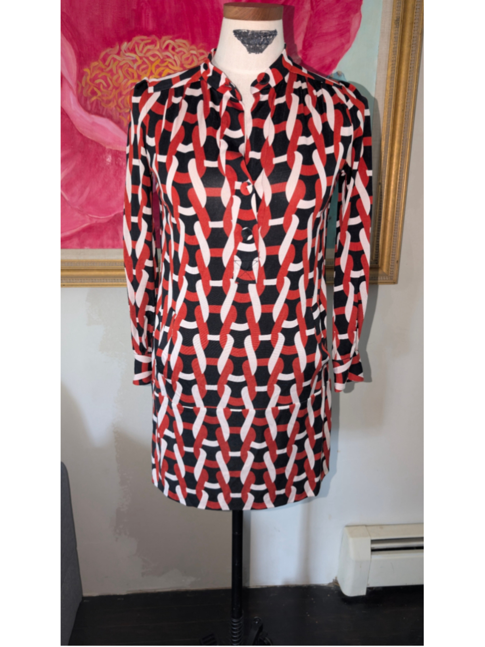Diane von Furstenberg Chain Print Silk Dress